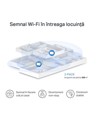 Sistem Wi-Fi Mesh MERCUSYS Halo H70X (2-pack), Alb