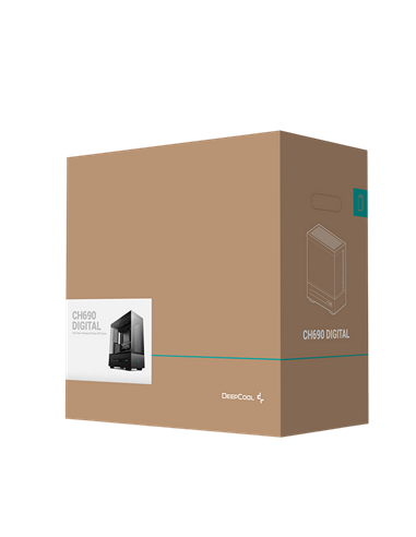 Компьютерный корпус Deepcool CH690 Digital, Midi-Tower, Без блока питания, Чёрный