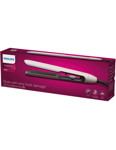Placă de îndreptat părul Philips BHS515/00, Alb