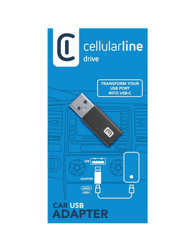 Adaptor USB Cellularline USB-C to USB, Negru