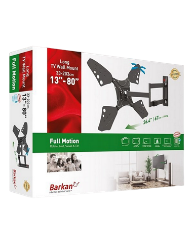 Suport TV de perete BARKAN 3400L.B, Negru