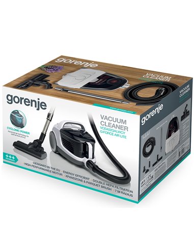 Пылесос Gorenje VCEA02GALWCY, Белый | Черный