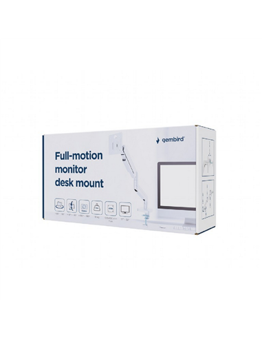 Suport birou pentru monitoare Gembird MA-DA1-04-W, Alb