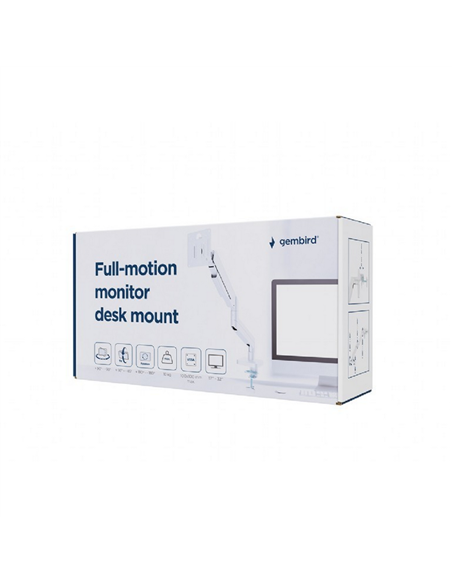 Suport birou pentru monitoare Gembird MA-DA1-04-W, Alb