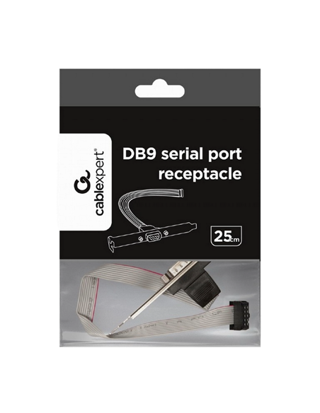 Receptacul pentru port serial DB9 pe suport Cablexpert CCDB9RECEPTACLE, Auriu