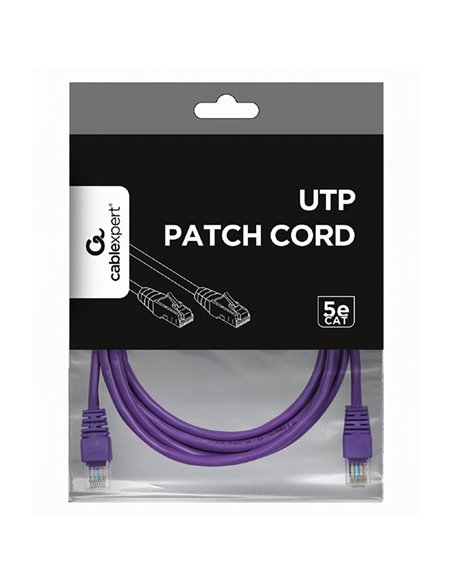 Patch cord Cablexpert PP12-2M/V, CAT5e UTP, 2m, Violet