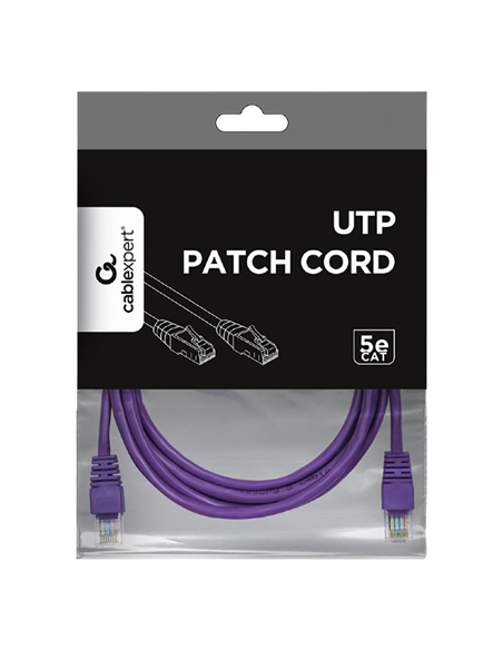 Patch cord Cablexpert PP12-2M/V, CAT5e UTP, 2m, Violet