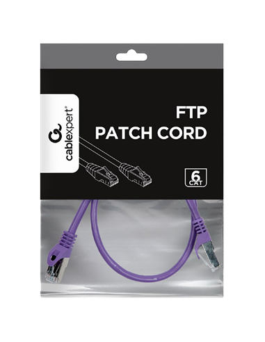 Патч-корд Cablexpert PP6-0.5M/V, Cat6 FTP , 0,5м, Фиолетовый