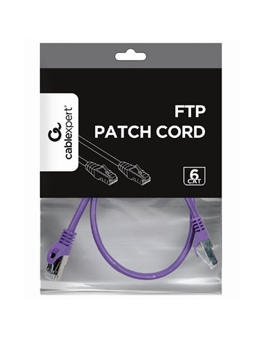 Патч-корд Cablexpert PP6-0.5M/V, Cat6 FTP , 0,5м, Фиолетовый