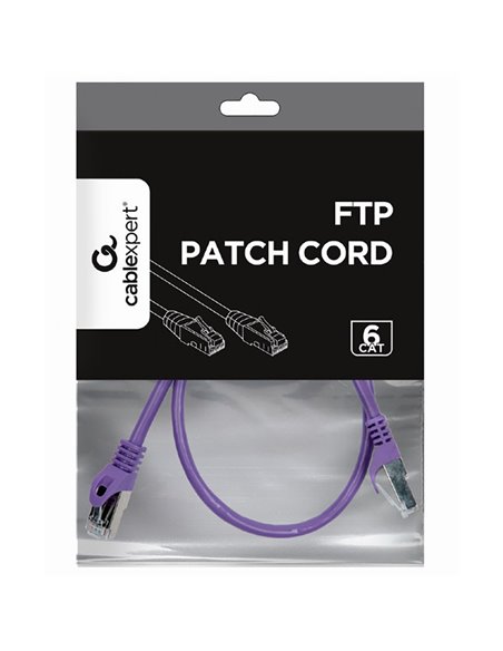 Patch cord Cablexpert PP6-0.5M/V, Cat6 FTP , 0,5m, Violet