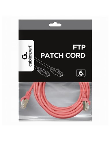 Патч-корд Cablexpert PP6-3M/RO, Cat6 FTP , 3м, Розовый