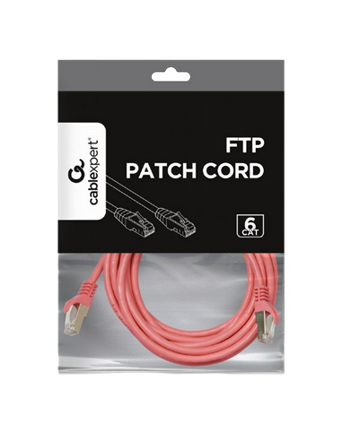 Патч-корд Cablexpert PP6-3M/RO, Cat6 FTP , 3м, Розовый