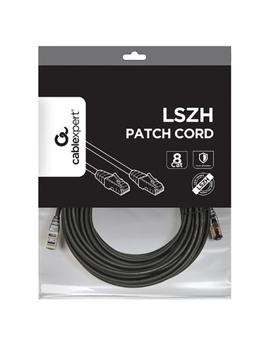 Патч-корд Cablexpert PP8-LSZHCU-BK-15M, Cat8 S/FTP, 15м, Чёрный