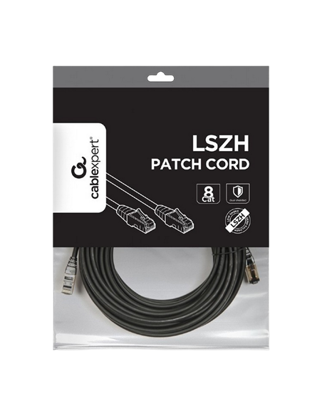 Patch cord Cablexpert PP8-LSZHCU-BK-15M, Cat8 S/FTP, 15m, Negru