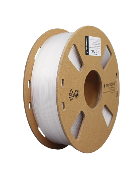 Filament pentru imprimantă 3D Gembird 3DP-PETG1.75-01-W, PETG, Alb, 1.75 mm, 1 kg