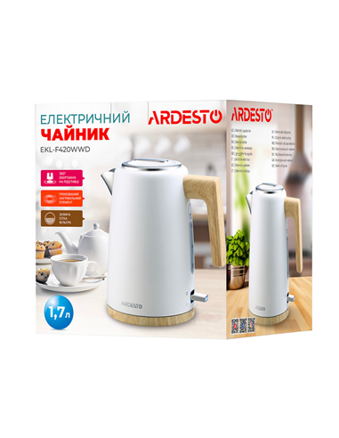 Электрочайник Ardesto EKL-F420WWD, Белый