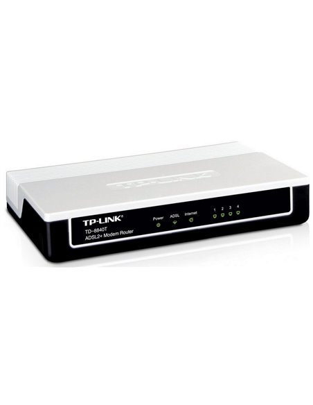 ADSL Модем TP-LINK TD-8840T, ADSL/ADSL2/ADSL2 + до 24 Мбит/с, Чёрный