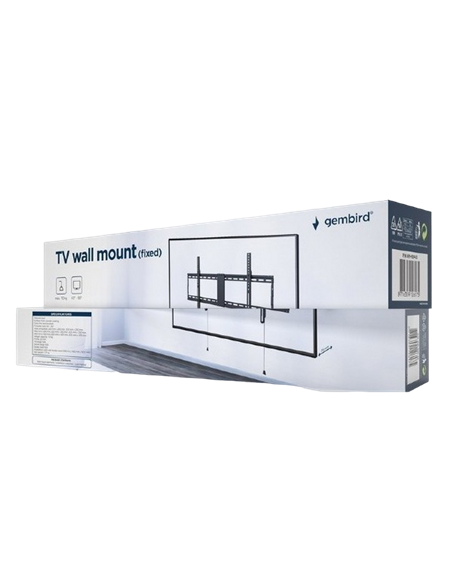 Настенное крепление для телевизора Gembird WM-90F-01, Чёрный
