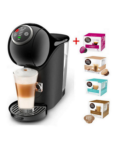 Cafetiera cu capsule Krups Genio S Plus + Capsule Nescafe Dolce Gusto, 1500W, Negru