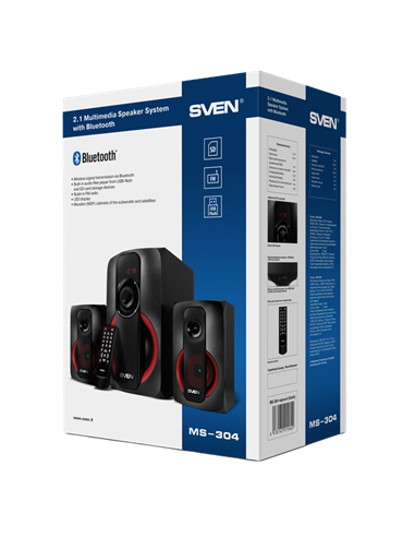 Boxe pentru calculator 2.1 SVEN MS-304, Negru/Roșu