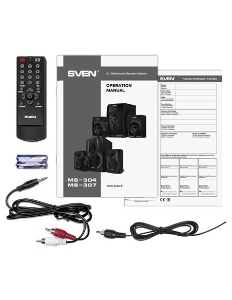 Boxe pentru calculator 2.1 SVEN MS-304, Negru/Roșu