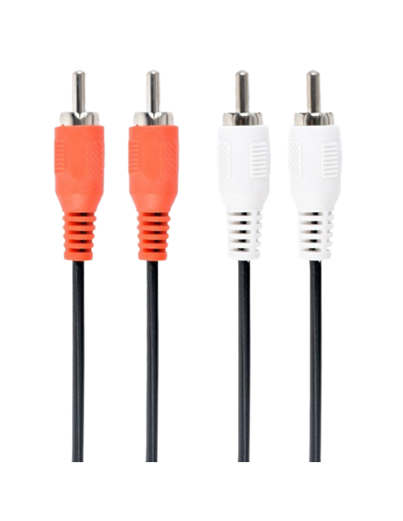 Аудиокабель Cablexpert CCA-2R2R-6, 2x RCA (M) - 2x RCA (M), 1,8м, Чёрный