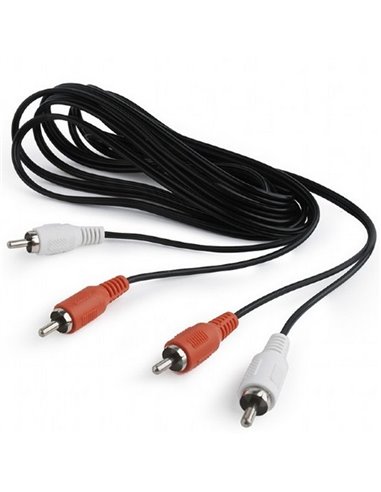 Аудиокабель Cablexpert CCA-2R2R-6, 2x RCA (M) - 2x RCA (M), 1,8м, Чёрный