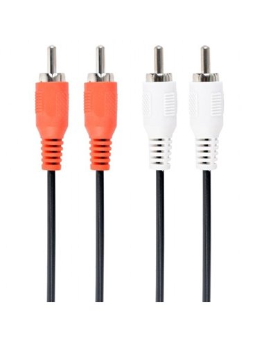 Аудиокабель Cablexpert CCA-2R2R-6, 2x RCA (M) - 2x RCA (M), 1,8м, Чёрный