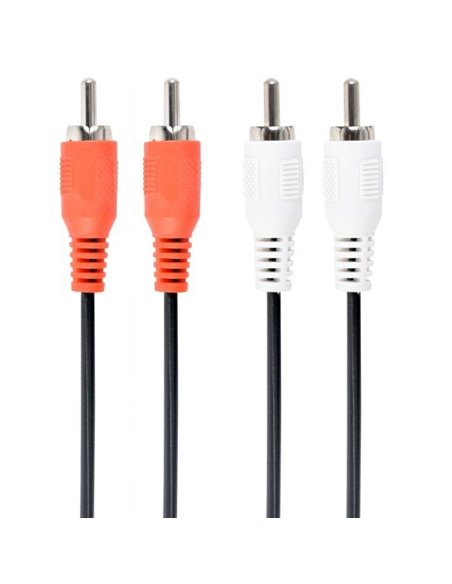 Аудиокабель Cablexpert CCA-2R2R-6, 2x RCA (M) - 2x RCA (M), 1,8м, Чёрный