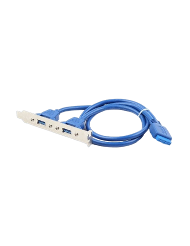 Receptor USB 3.0 dublu pe suport Cablexpert CC-USB3-RECEPTACLE, Albastru