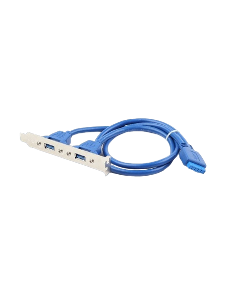 Receptor USB 3.0 dublu pe suport Cablexpert CC-USB3-RECEPTACLE, Albastru