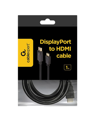 Cablu Video Cablexpert CC-DP-HDMI-1M, DisplayPort (M) - HDMI (M), 1m, Negru