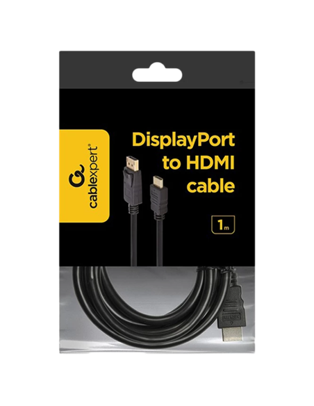 Cablu Video Cablexpert CC-DP-HDMI-1M, DisplayPort (M) - HDMI (M), 1m, Negru