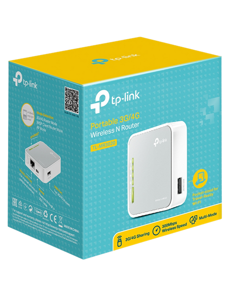 Router fără fir TP-LINK TL-MR3020, 3G, 4G, Alb