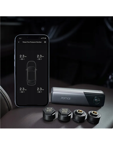 Видеорегистратор переднего вида 70mai M500 + Датчики давления в шинах T04, Черный