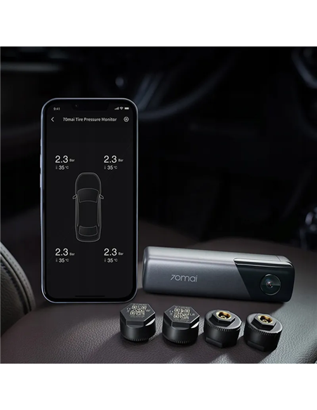 Видеорегистратор переднего вида 70mai M500 + Датчики давления в шинах T04, Черный