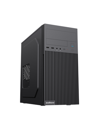 Carcasă PC Sohoo 6521BK, Micro-ATX, ATX, Negru