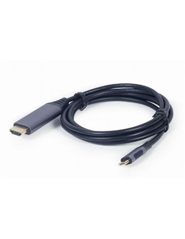 Видеокабель Cablexpert CC-USB3C-HDMI-01-6, USB Type-C (M) - HDMI (F), 1,8м, Чёрный
