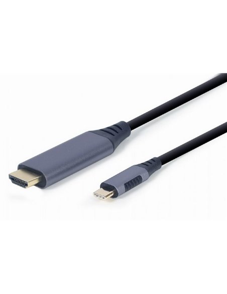 Видеокабель Cablexpert CC-USB3C-HDMI-01-6, USB Type-C (M) - HDMI (F), 1,8м, Чёрный