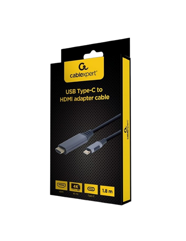 Видеокабель Cablexpert CC-USB3C-HDMI-01-6, USB Type-C (M) - HDMI (F), 1,8м, Чёрный