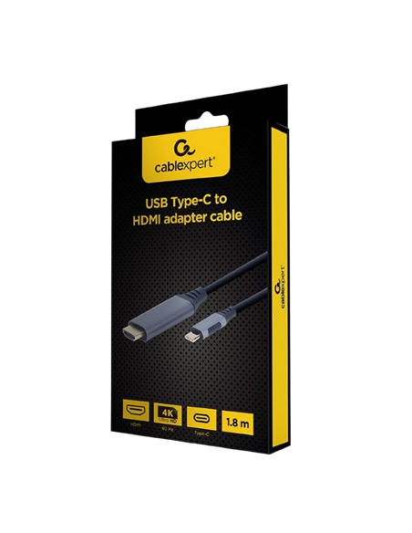 Видеокабель Cablexpert CC-USB3C-HDMI-01-6, USB Type-C (M) - HDMI (F), 1,8м, Чёрный