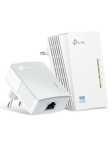 Wi-Fi + Powerline adapter TP-LINK TL-WPA4220 KIT, AV600, 600 Mbps, Alb