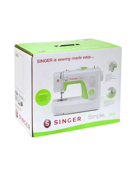 Mașină de cusut Singer Simple 3229, Alb | Verde