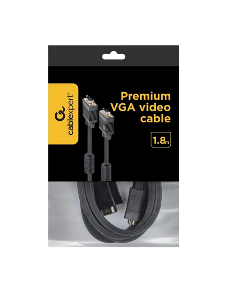 Видео кабель Cablexpert CC-PPVGA-6B, VGA D-Sub (M) - VGA D-Sub (M), 1,8м, Чёрный