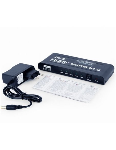 Splitter HDMI Cablexpert DSP-4PH4-02, HDMI (F) - 4x HDMI (F), Negru Splitter HDMI Cablexpert DSP-4PH4-02, HDMI (F) - 4x HDMI (F), Negru