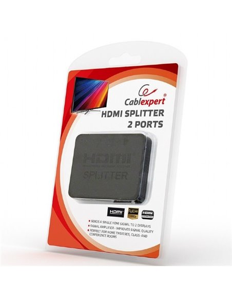 Splitter HDMI Cablexpert DSP-2PH4-03, HDMI (F) - 2x HDMI (F), Negru