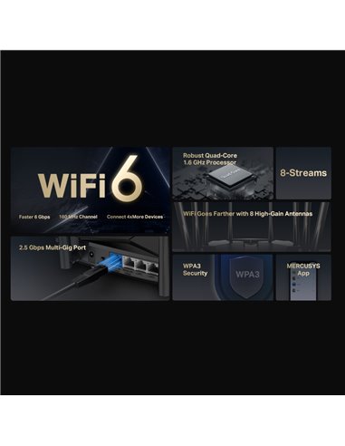 Беспроводной маршрутизатор MERCUSYS MR90X, Чёрный