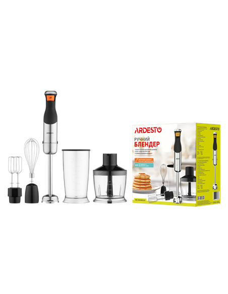 Blender de mână Ardesto HBG-800DWHCHC, Negru | Argintiu