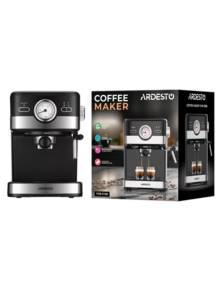 Кофеварка рожковая Ardesto YCM-E16B, 1100Вт, Черный