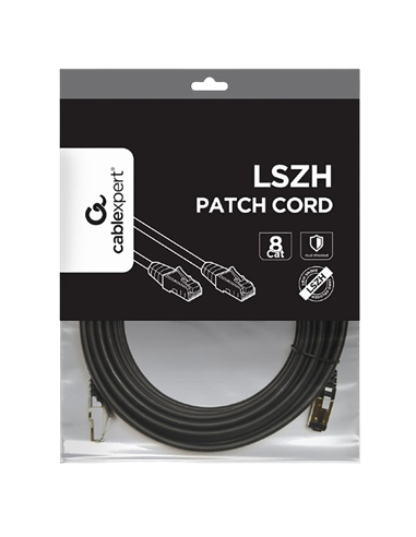 Patch cord Cablexpert PP8-LSZHCU-BK-5M, Cat8 S/FTP, 5m, Negru
